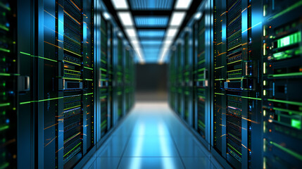 Fototapeta premium Big data processing and analysis capabilities of data centers