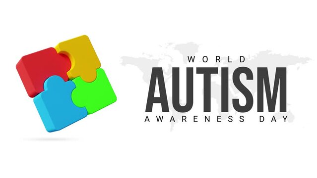 World Autism Awareness Day. April 2. It's okay to be different. Healthcare concept. 4k typography animation