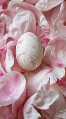 Obraz na płótnie Canvas Easter eggs with peonies.