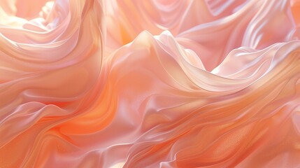 An elegant abstract fluid composition in a harmonious blend of blush pink and soft gold, embodying grace and femininity.