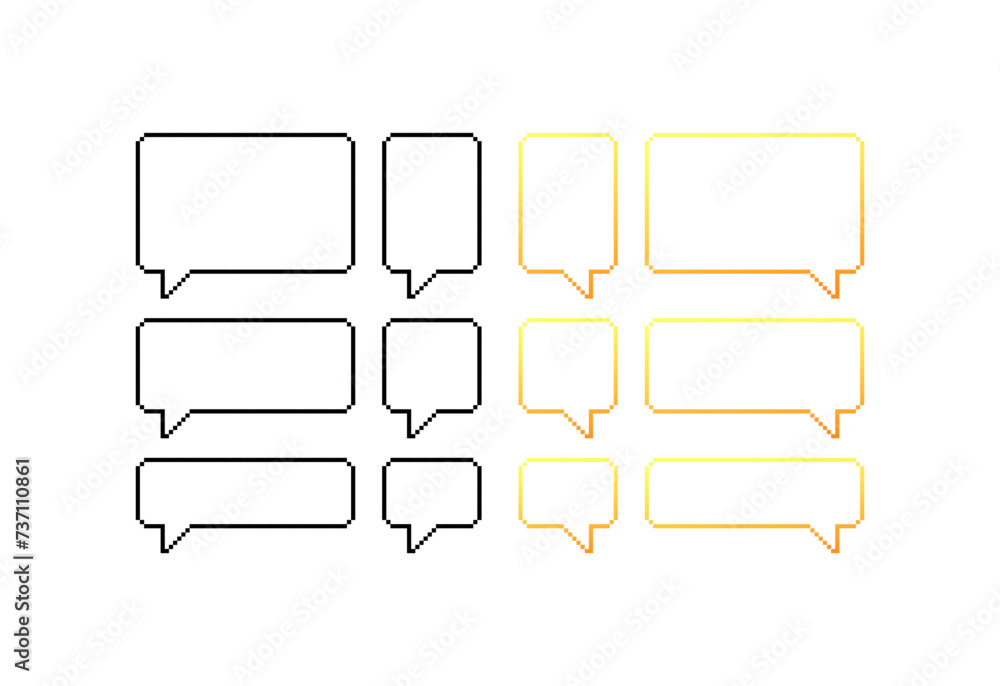 Poster speech bubble icon set. message bubbles mockups templates. flat and linear style. vector icons