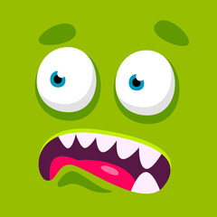 Cartoon Square Monster Face