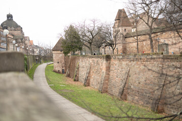 Fototapeta na wymiar Stadtmauer Nürnberg