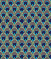 Peacock Feather Brush Design Pattern