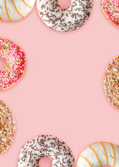 Sweet Donuts Background Template Design