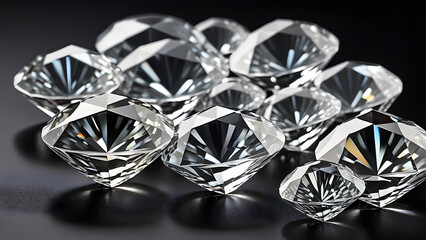 Graphic image depicting a sparkling diamond. Generative AI.