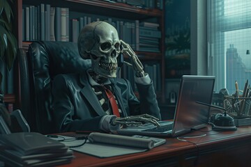 Skeleton in Suit A Monthly Meeting of the Dead Generative AI