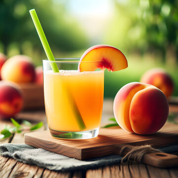 Pfirsichsaft im Glas