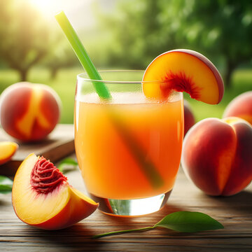Pfirsichsaft im Glas