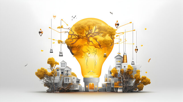 light bulb on the wall,,
Light bulb with business ideas drawings