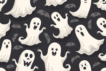 Ghostly Gathering A Bat-Themed Halloween Party Generative AI