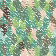 Rope Leaves Seamless Pattern