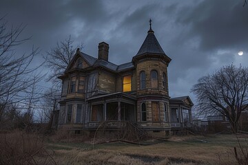 Fototapeta premium Haunted Mansion A Night of Mystery and Thrills Generative AI