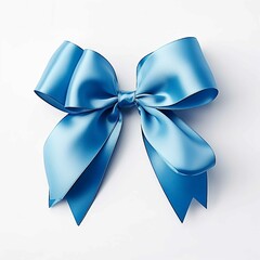 gift wrapped,Giant blue bow ribbon with bow isolated on white background