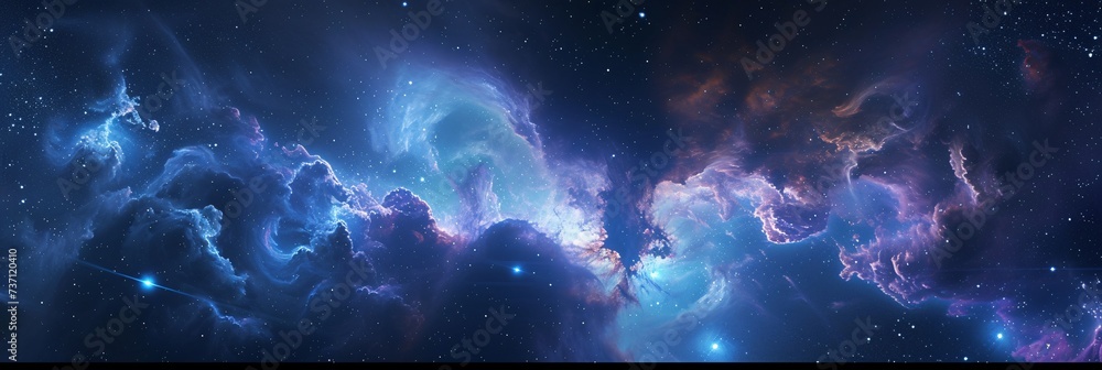 Poster galaxy glow a celestial splash of color and light generative ai