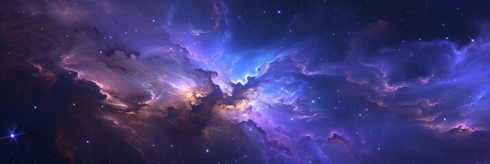 Fototapeta na wymiar Galaxy Glow A Celestial Splash of Purple and Blue Generative AI