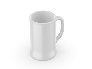 Coffee beer mug cup, 3d template illustration.