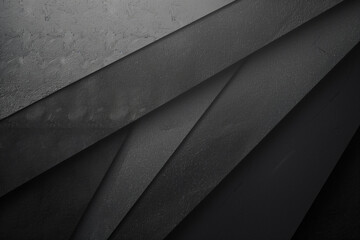 Black white dark gray abstract background. Geometric pattern shape. Line triangle polygon angle. Gradient. Shadow. Matte. 3d effect. Rough grain grungy. Design. Template. Presentation - obrazy, fototapety, plakaty