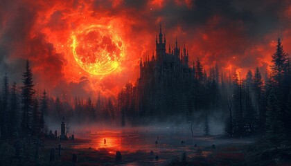 Red Moon Rising A Glimpse of the Blood Moon Generative AI