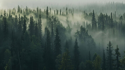 The grandeur and majesty of a taiga forest, where nature reigns supreme