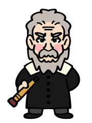 ガリレオ・ガリレイのデフォルメイラスト素材