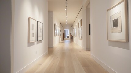 Inspired Hallway with Minimalist Artwork. Generative ai, 