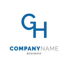 Initial Letter GH Icon Logo Design Template