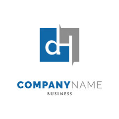 Initial Letter DH Icon Logo Design Template