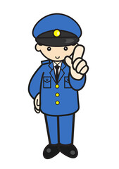 指さしポーズの警察官