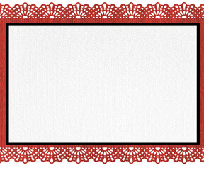 red lace frame copy space