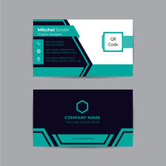 Double-sided creative Free vector simple and minimal business card template, Portrait and landscape orientation, Horizontal and vertical layout, Clean Design Business Card Layout. Vector illustration
