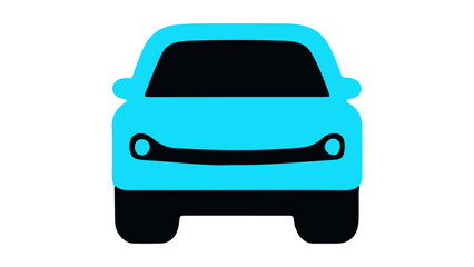 blue car front view shape vector