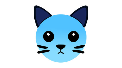 vector of a blue cat cute face