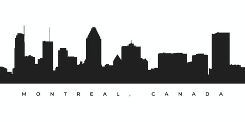 Montreal city skyline silhouette illustration - obrazy, fototapety, plakaty