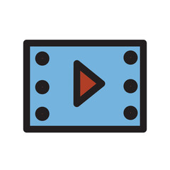 Audio Film Media Movie Multimedia Play Filled Outline Icon