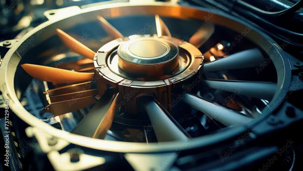 Aufkleber a detailed view of a fan attached to a machine. can be used to illustrate cooling systems or industr