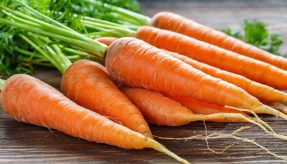 fresh carrots isolated closeup