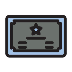 Archievement Badge Certificate Medal Reward Filled Outline Icon