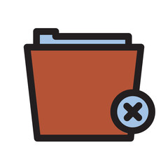 Arsip Cancel Document File Folder Filled Outline Icon