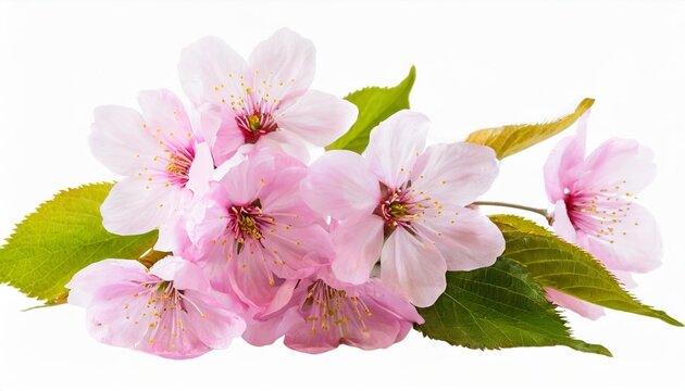 pink cherry blossom isolated on white png cut out beautiful sakura flowers
