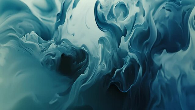 A flurry of fluid motion and shapeshifting forms as ink dances and morphs within the ripples of water.