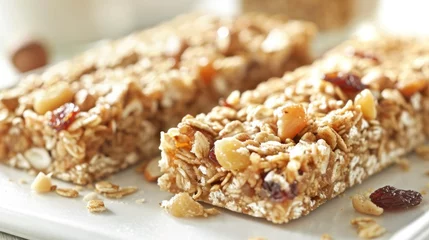 Rolgordijnen Healthy Granola Bars with Nuts and Seeds, close up © 18042011