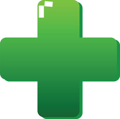 green medical symbol with plus icon vector