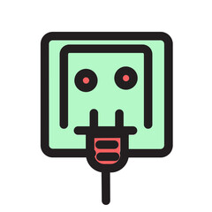 Adapter Cable Element Energy Filled Outline Icon