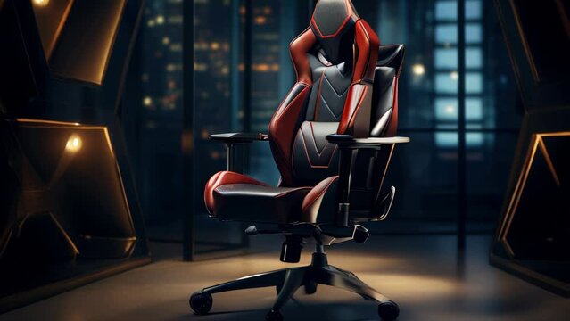 A picture of a gaming chair in a dimly lit room. Perfect for illustrating the gaming experience and creating an immersive atmosphere. Ideal for gaming-related articles, blog posts, or website designs.