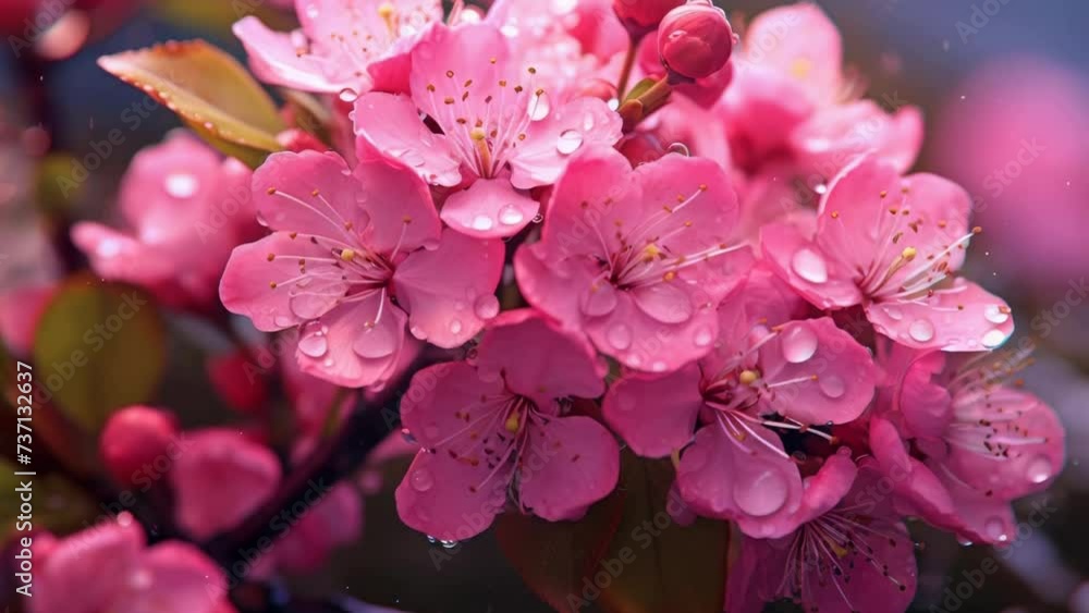 Poster a close-up photograph showcasing a bunch of pink flowers. this vibrant image can be used to add a po