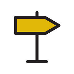 Direction Marker Path Sign Trip Filled Outline Icon