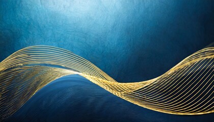abstract blue wavy background with gold line wave abstract wave background wallpaper illustration
