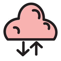 Cloud Computer Internet Technology Transmit Web Filled Outline Icon