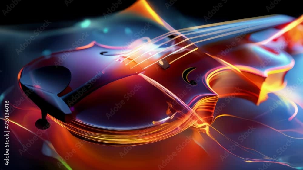 Poster close-up shot of a violin on a black background. ideal for music-related projects and designs.